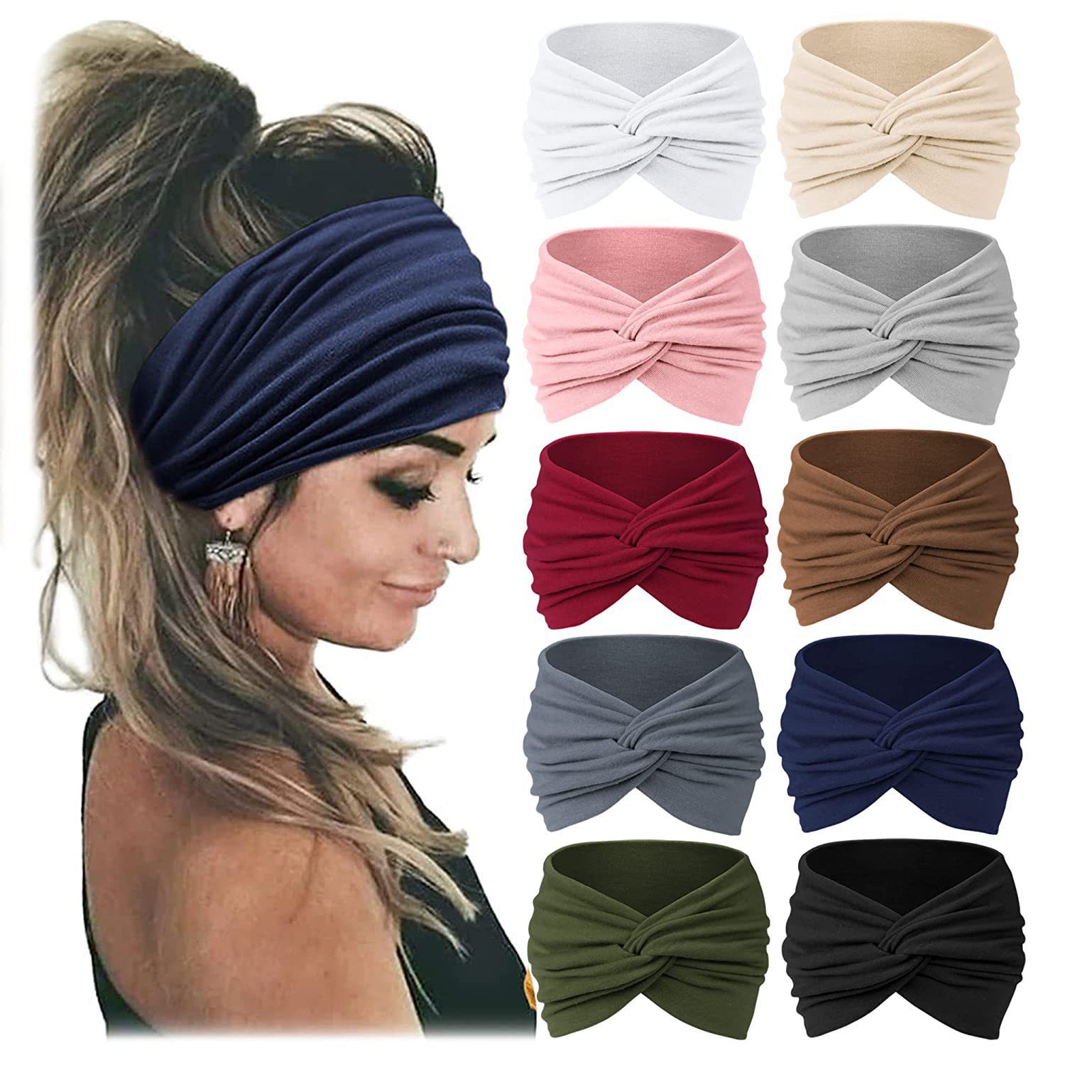 Women'S Yoga Accessories - عصابة رأس نسائية واسعة ومرنة، مضادة