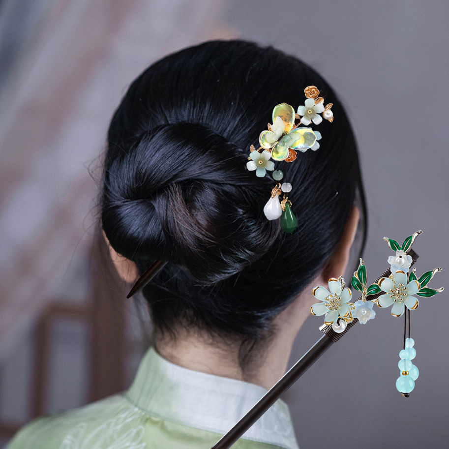 Women Accessories Trending - عصا شعر خشبية مزينة بالشراشيب للنساء،