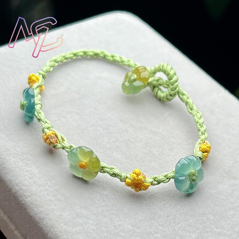 ميانمار الجاديت زهرة سوار مصمم - مراجعة Women Accessories Bracelet وسعره