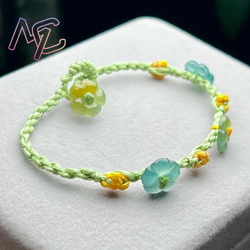 ميانمار الجاديت زهرة سوار مصمم - مراجعة Women Accessories Bracelet وسعره