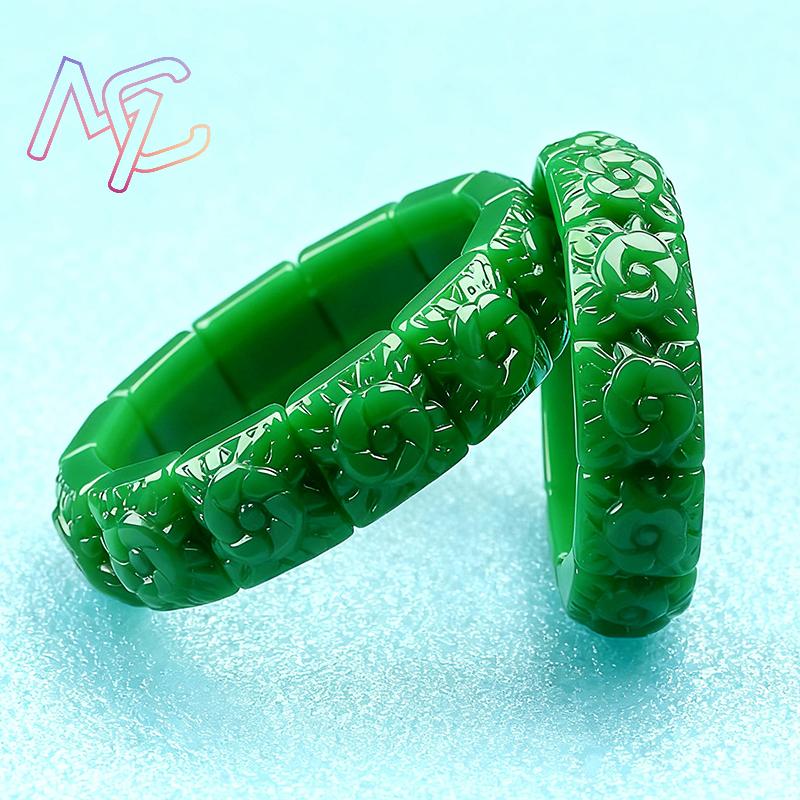 حقيقي اليشم زهرة سوار الإسورة  - مراجعة Women Accessories Bracelet وسعره