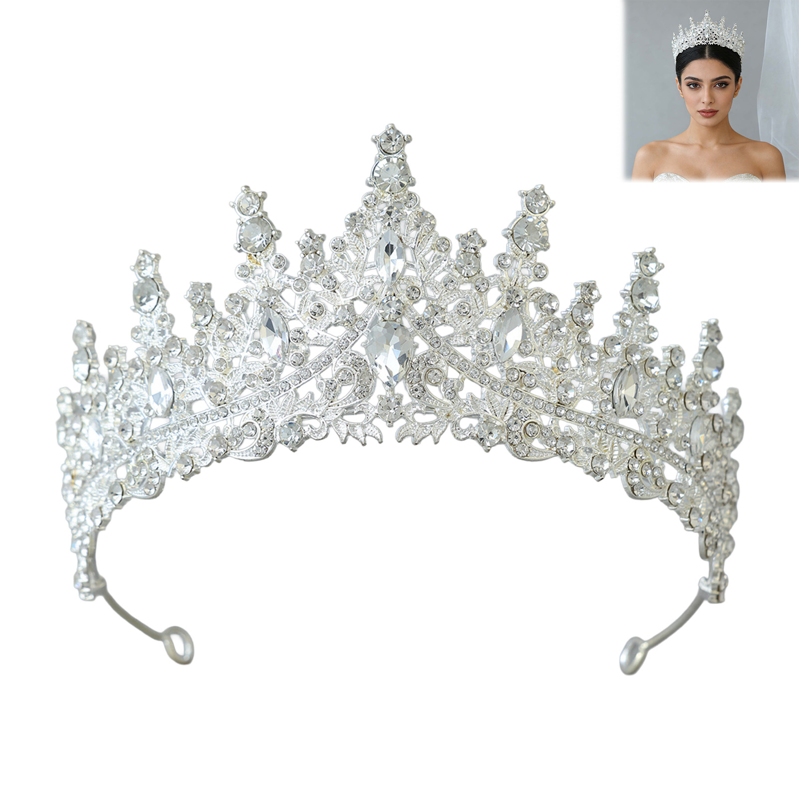 تاج زفاف مرصع بالأحجار الكريمة - مراجعة Women'S Wedding Accessories وسعره