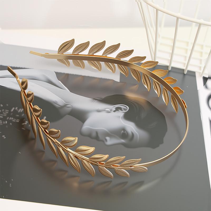 【B】طوق رأس بتصميم أوراق ذهبية  - مراجعة Women'S Wedding Accessories وسعره